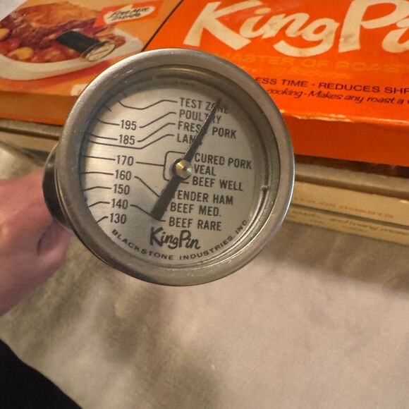 Vintage KING PIN-MASTER OF ROASTS By Blackstone thermometer unused in box - Picture 5 of 8